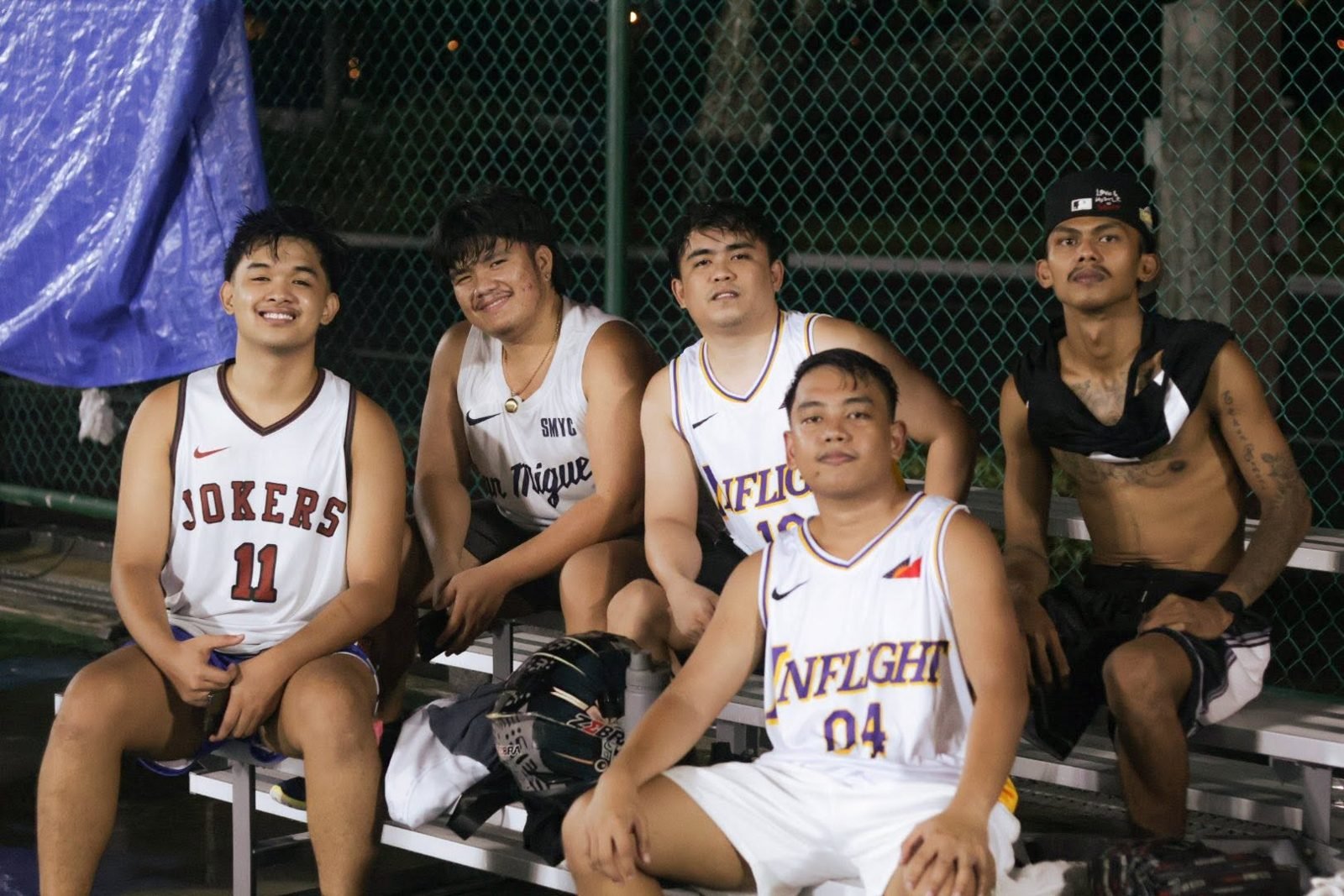 BTC hoopers posing courtside after a basketball run